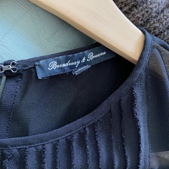 Black Sheer Silk Madewell (Broadway & Broome) Blouse - Picture 3 of 3